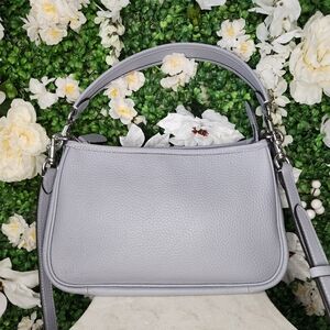 Coach Cary Crossbody In Blue Grey Pebbled Leather